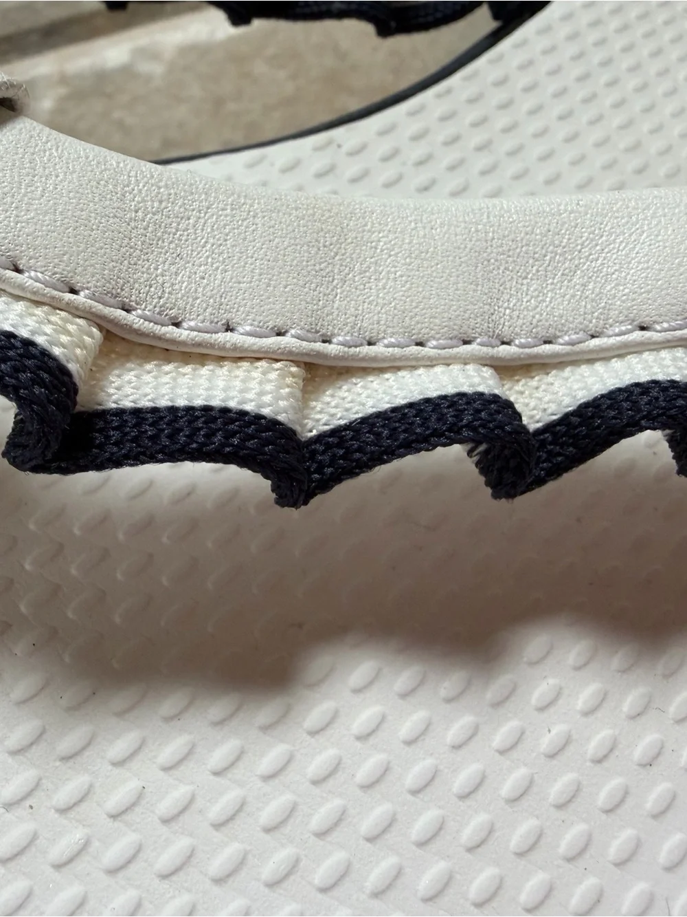 Tory Burch Sport White Thong Sandals with Navy Trim